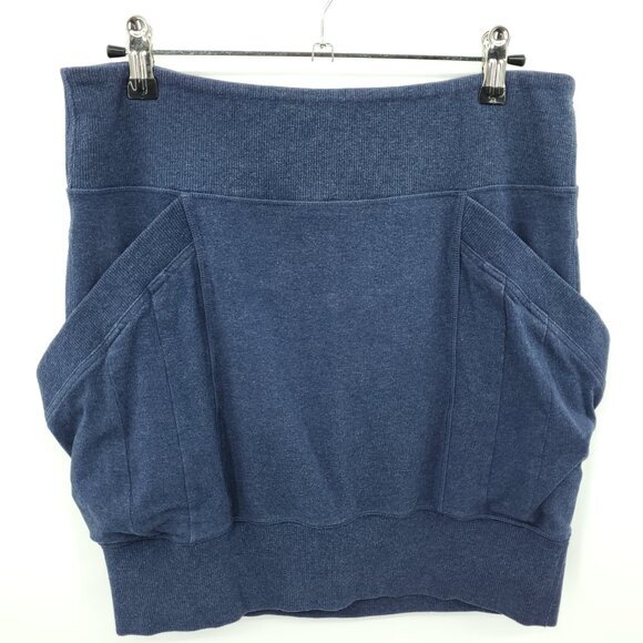 lululemon Stretch French Terry Drop-In Pocket Pull On Mini Skirt 10/L Blue - Picture 1 of 12